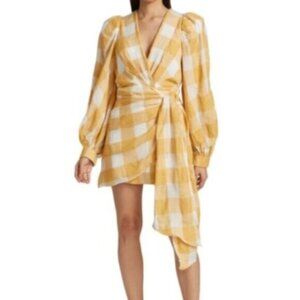 Acler Sutherland Checkered Wrap Mini Dress